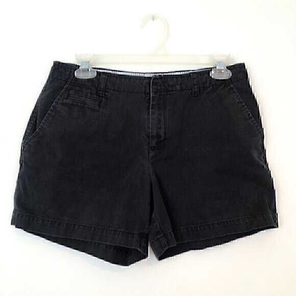 TOMMY HILFIGER Solid Black 100% Cotton Five Pocket Chino Shorts 4 in 4" In sz 4 - Picture 1 of 6